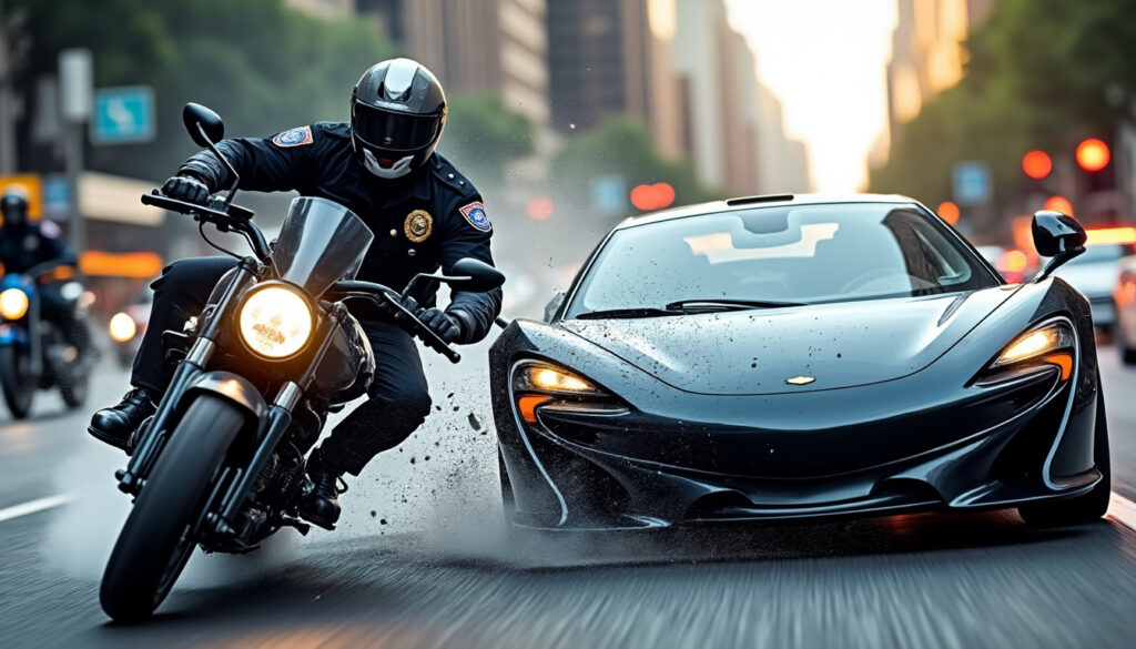 découvrez les détails de l'incident survenu après un refus d'obtempérer : un conducteur imprudent percute un policier à moto, mettant en lumière les dangers de la route et l'importance du respect des forces de l'ordre.