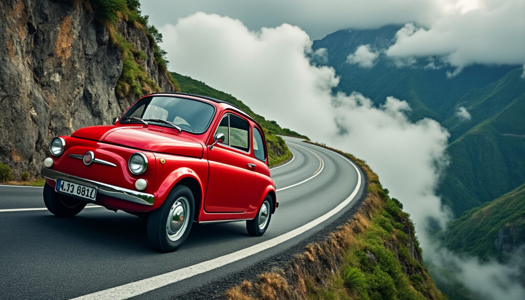 découvrez l’incroyable aventure d’une fiat 500 qui finit sa course de façon inattendue… sur un toit ! un récit étonnant entre frayeur, étonnement et humour.