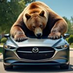 découvrez l’incroyable histoire d’un ours audacieux qui vole le capot d’une mazda devant son propriétaire stupéfait, puis s’enfuit calmement. une scène insolite et surprenante !