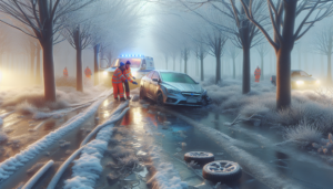 découvrez comment un conducteur a été miraculeusement sauvé après une sortie de route spectaculaire dans un fossé causée par le verglas. un récit poignant de courage et de solidarité.