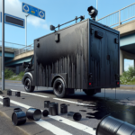 découvrez l'incident d'un radar mobile peint en noir quatre mois après son installation, avec un coupable qui s'expose à une amende lourde et à une peine de prison sévère.