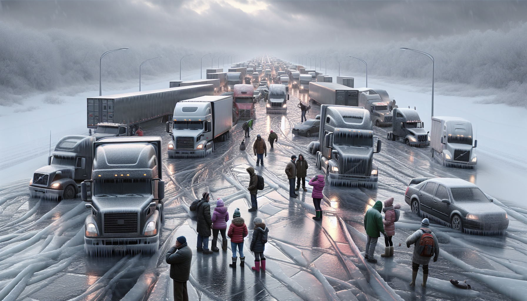 découvrez comment le verglas paralyse la région avec des routes impraticables, des poids lourds bloqués et des enseignants immobilisés, impactant fortement la vie quotidienne.