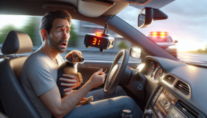 un conducteur flashé en tenant son chien sur les genoux lors d'un contrôle de vitesse : découvrez comment ce geste lui a valu une lourde sanction.