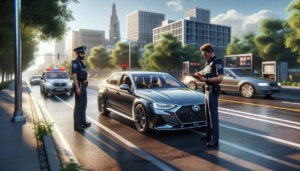 découvrez comment une voiture circulant sans conducteur lors d'un contrôle policier a été surprise en infraction et les sanctions qui en ont découlé.