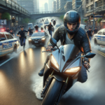 un jeune motard de 19 ans provoque le chaos en ville avec ses courses effrénées, ses multiples infractions et ses provocations envers les forces de l'ordre, mettant la sécurité publique en danger.