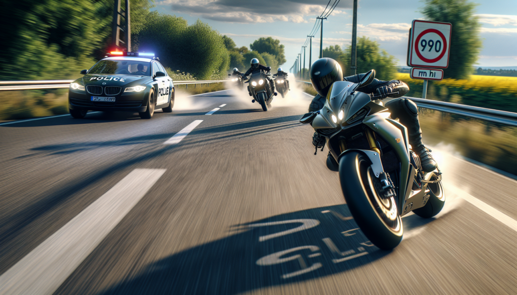 un motard intercepté à 278 km/h sur une route limitée à 90 km/h lors d'une course-poursuite intense, aboutissant à une sanction exemplaire pour ce comportement dangereux.