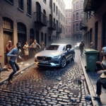 un conducteur de volvo circule à contresens dans une ruelle étroite, provoquant une panique générale parmi les riverains et les autres usagers. découvrez les détails de cet incident alarmant.