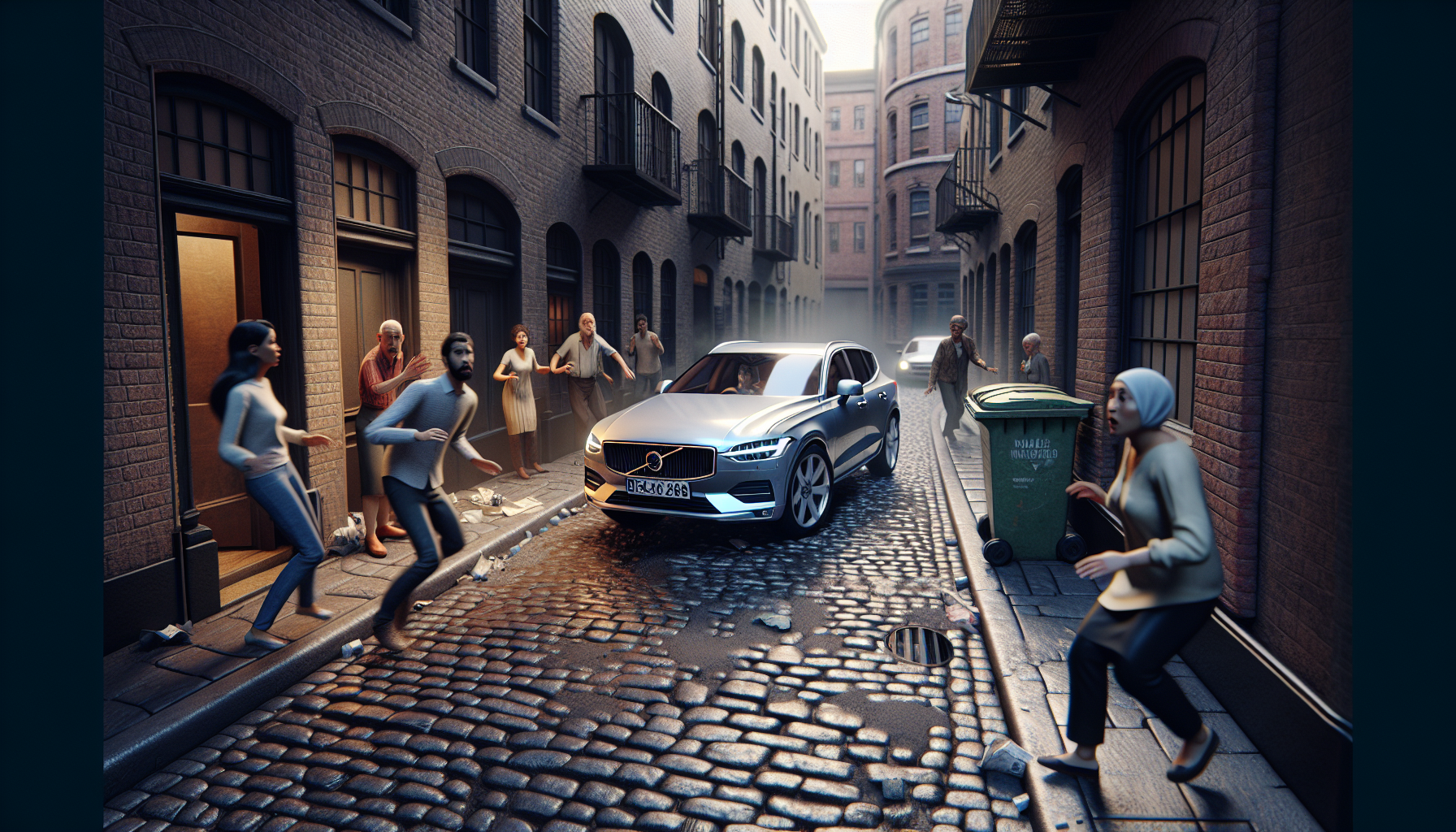 un conducteur de volvo circule à contresens dans une ruelle étroite, provoquant une panique générale parmi les riverains et les autres usagers. découvrez les détails de cet incident alarmant.