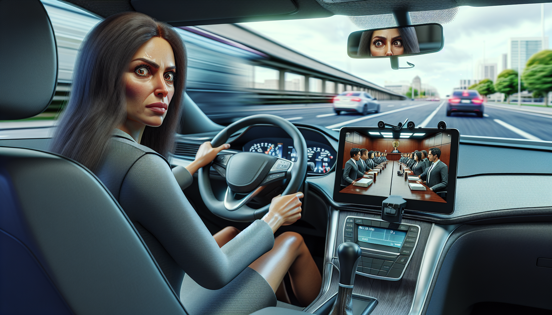 une femme conduit en mentant lors d'une visioconférence avec le tribunal, révélant des faits surprenants et soulevant des questions juridiques inédites.