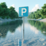 découvrez l'histoire surprenante d'un panneau de stationnement installé en plein milieu de la rivière et demandez-vous : qui oserait vraiment se garer là ?