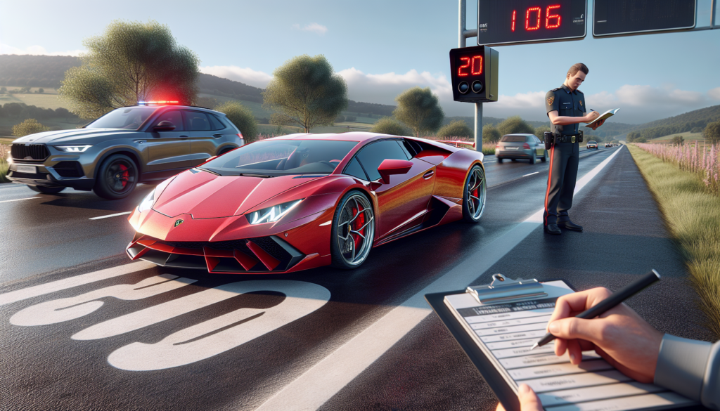 une lamborghini flashée à 206 km/h sur une route limitée à 110 km/h entraîne l'annulation immédiate du permis et la saisie immédiate du véhicule.