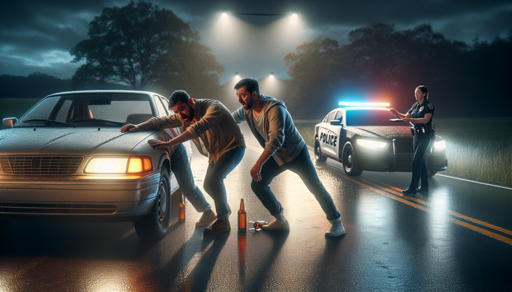 sous l'emprise de l'alcool, ils tentent de fuir un contrôle en poussant leur voiture, mais finissent par être verbalisés. découvrez les détails de cet incident.