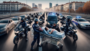 découvrez comment la police nationale a mobilisé ses motards pour une escorte d'urgence afin d'assurer un accouchement rapide et sécurisé en plein embouteillage.