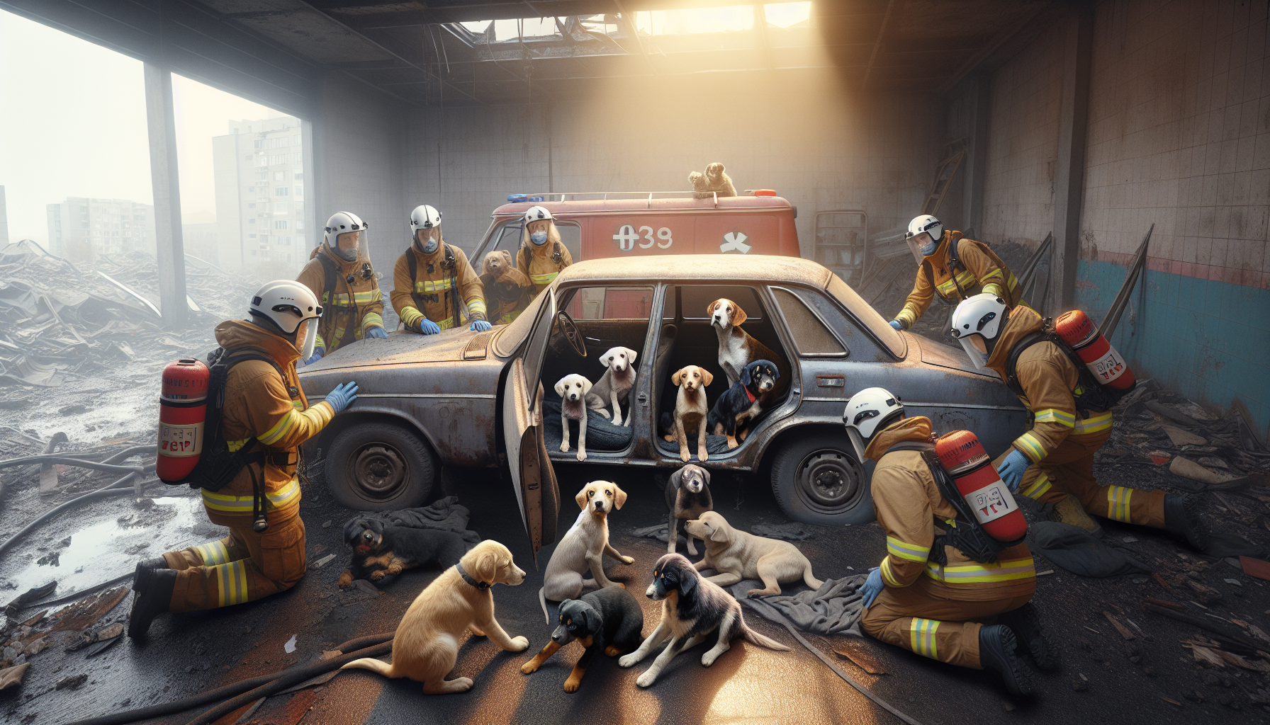 découvrez le sauvetage émouvant de neuf chiots retrouvés dans une voiture abandonnée, une histoire pleine d'espoir et de courage.